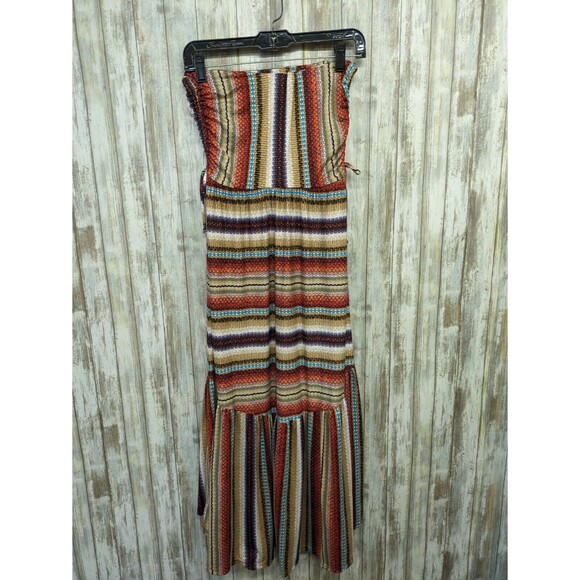 NWT Kylie Paige Strapless Mermaid Dress Boho Hippie Festival Ruched Small $85 - Picture 4 of 9